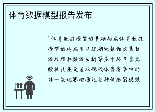 体育数据模型报告发布